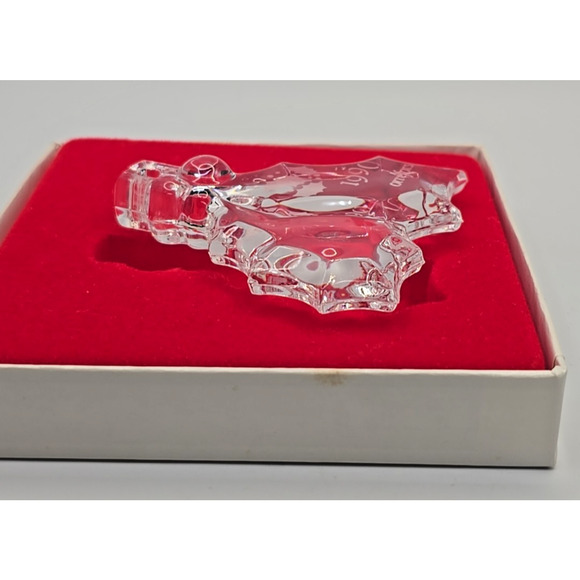 Vintage Orrefors 1990 Holly Christmas Ornament Crystal in Box U97 - Picture 4 of 5